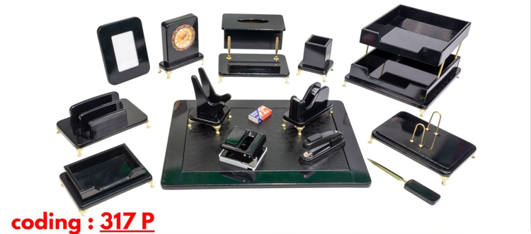 ست رومیزی مدیریتی چوب چرم 16تیکه کد317p