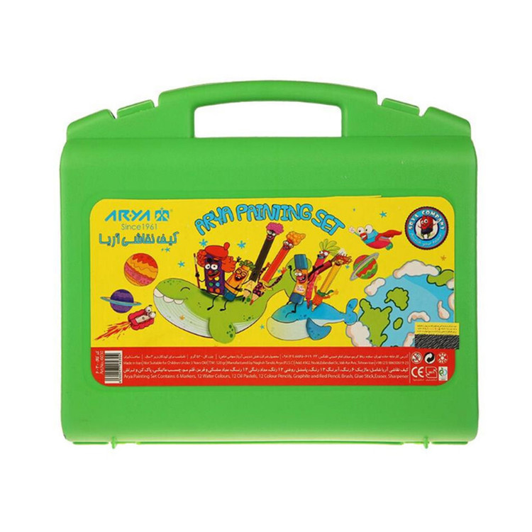 کیف نقاشی 48 تکه آریا آبی مدل Briefcase
