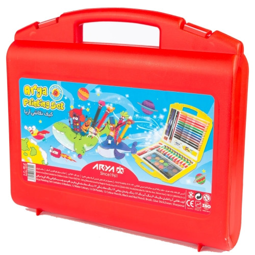کیف نقاشی 48 تکه آریا زرد مدل Briefcase