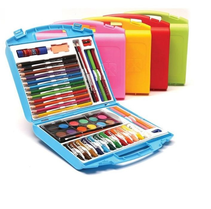 کیف نقاشی 48 تکه آریا زرد مدل Briefcase