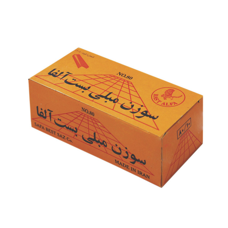سوزن منگنه مبلی بست آلفا کد 10 سایز 80/14 بسته 3000 عددی