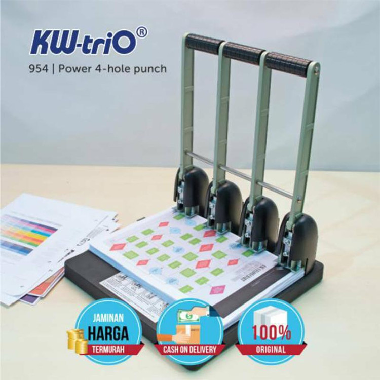 دستگاه پانچ کاغذ 4 سوراخ قدرتی کی دبلیو (اصل) مدل KW-Trio 9540
