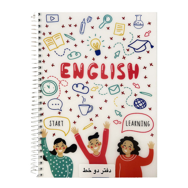 دفتر زبان 60 برگ پاپکو مدل لامپ کد NB-634E05