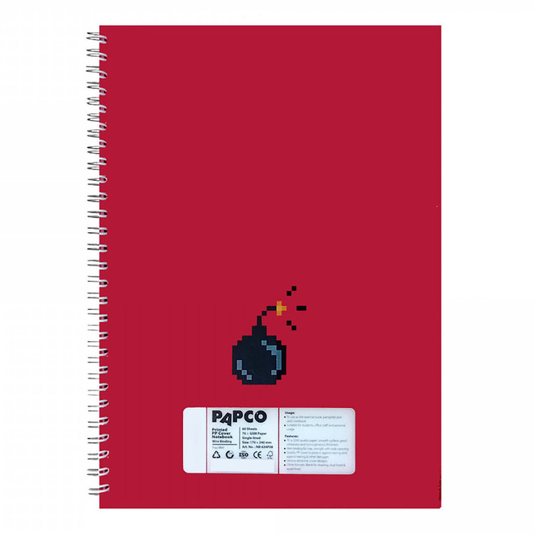 دفتر مشق 60 برگ پاپکو مدل قارچ خور کد NB-634F08
