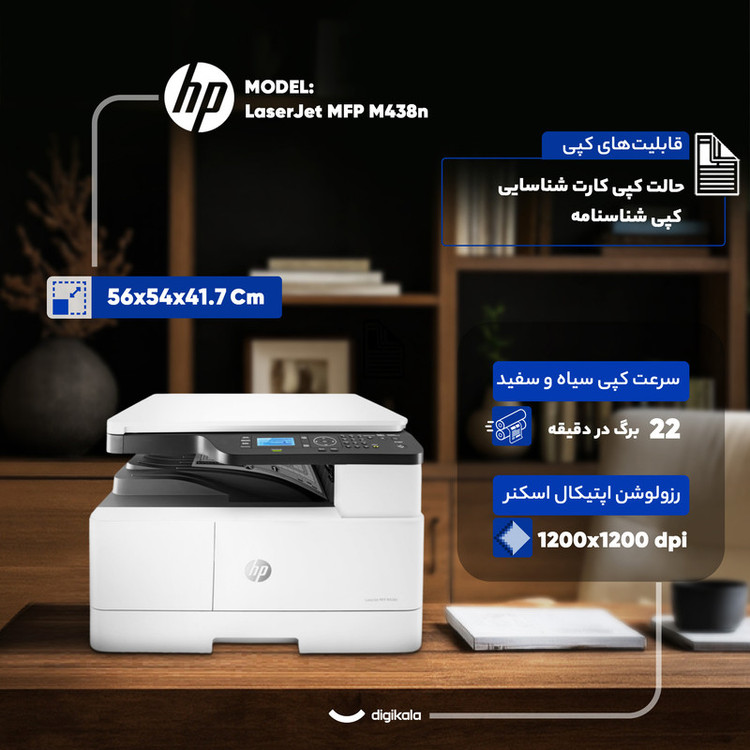 پرینتر چند کاره لیزری اچپی مدل LaserJet MFP M438n