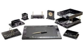 ست رومیزی مدیریتی چوب وچرم9تیکه کد310
