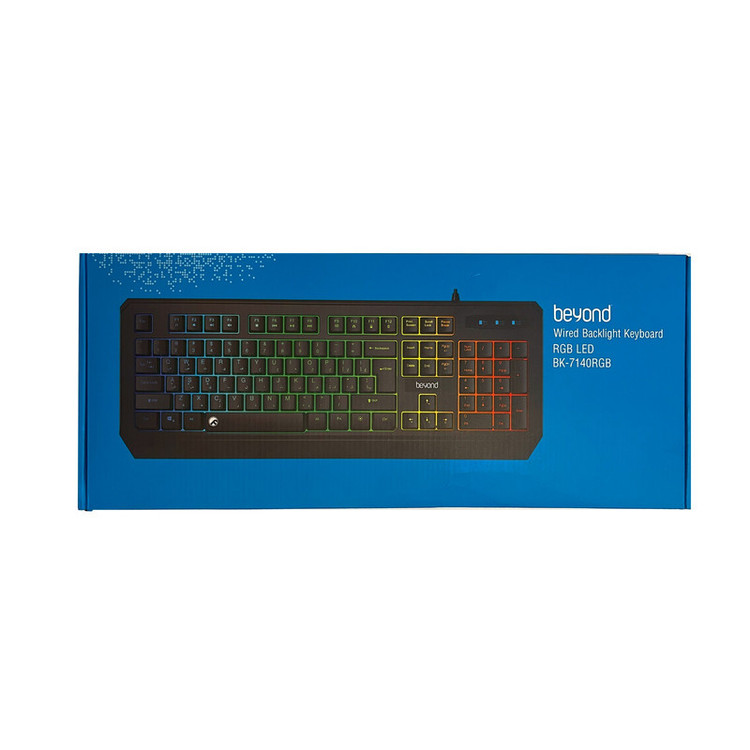 کیبورد بیاند مدل Bk-7140، سوئیچ ممبران، Full-size، نورپردازی LED RGB